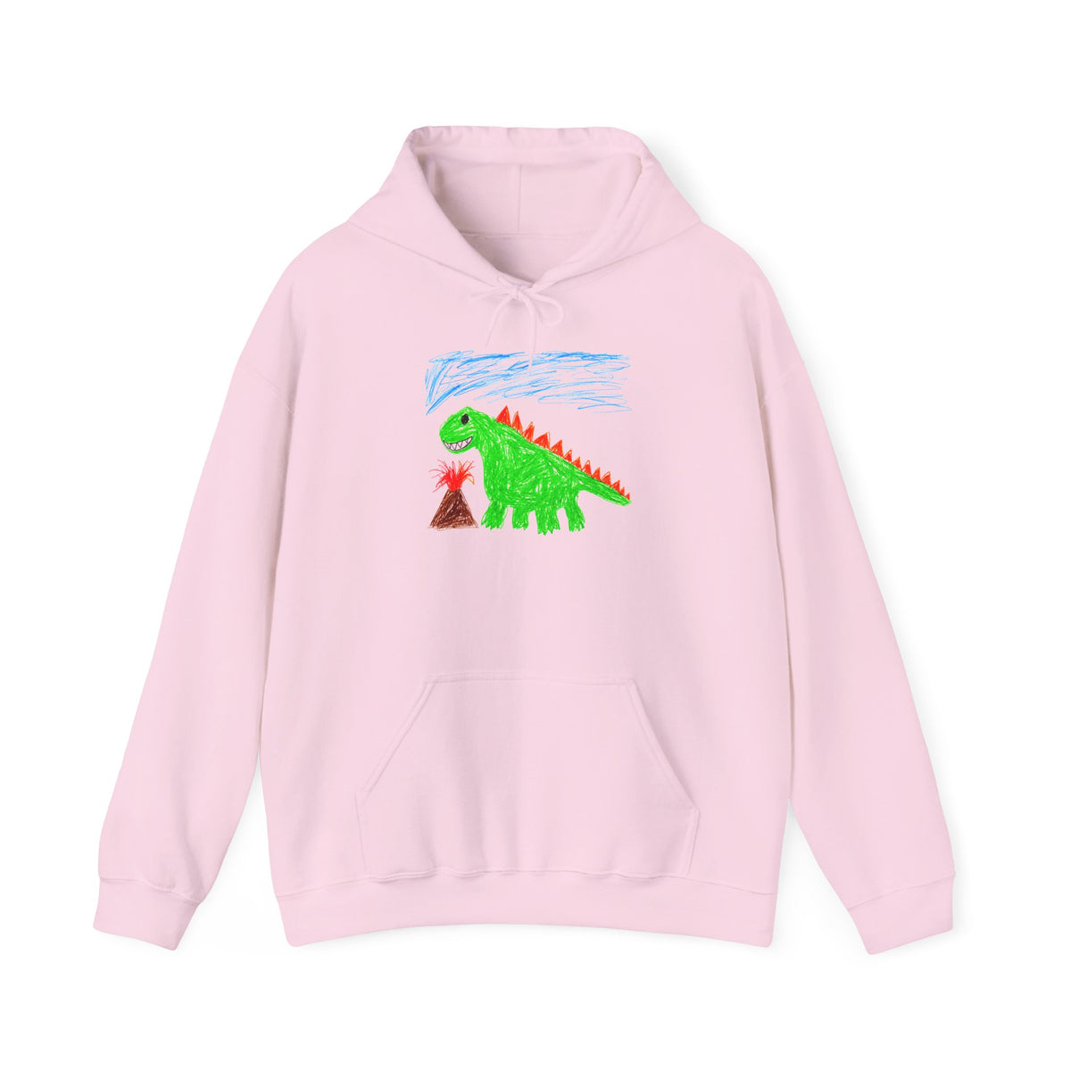 Custom Kid's Drawing Hoodie in Light Pink
