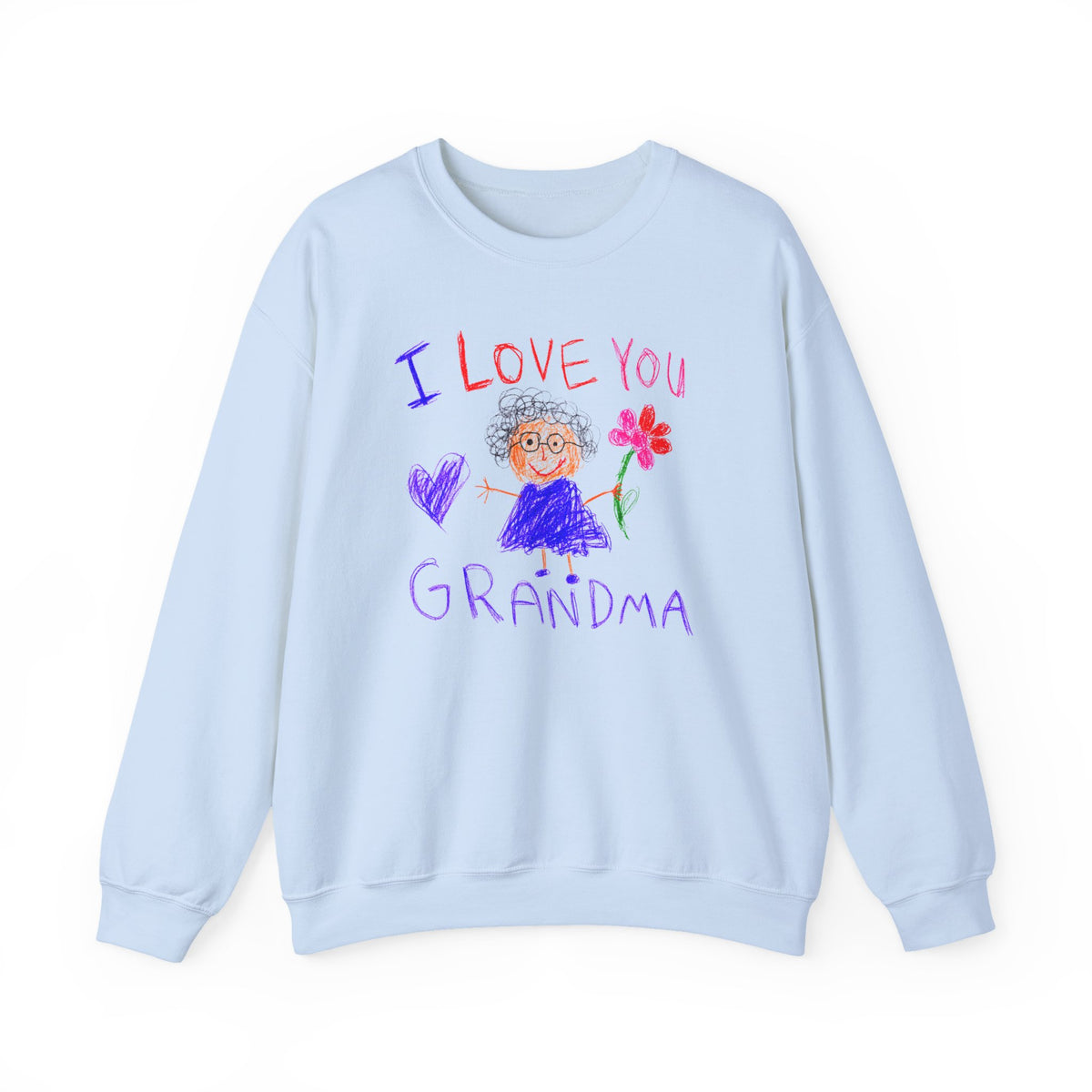 Custom Kid's Drawing Sweatshirt in Light Blue