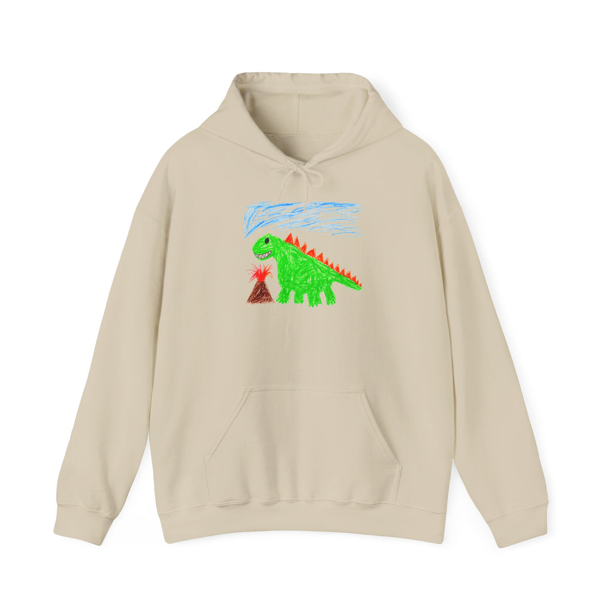 Custom Kid's Drawing Hoodie in Sand