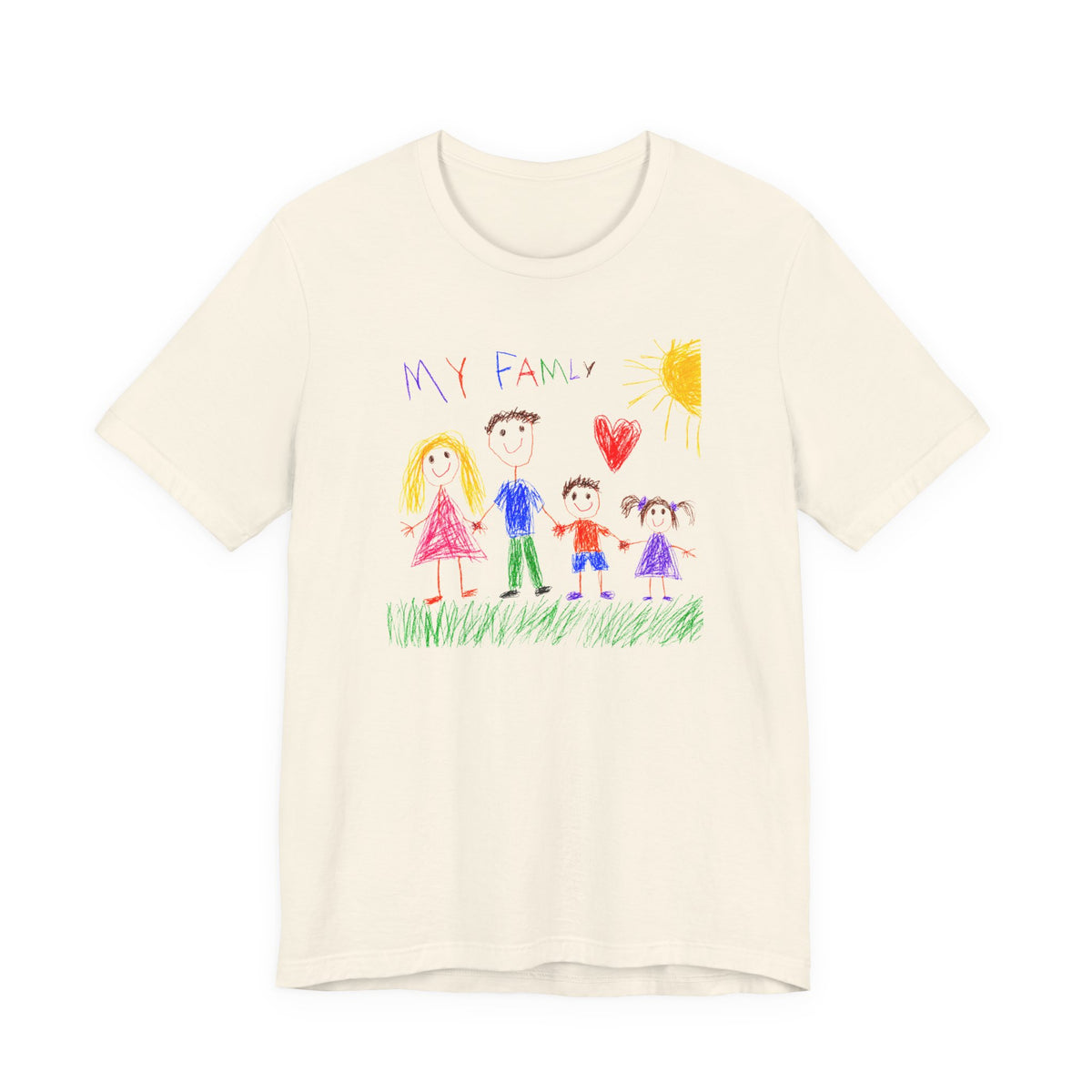 Custom Kid's Drawing T-Shirt (Adult) in Natural