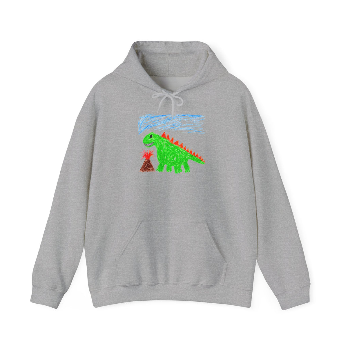 Custom Kid's Drawing Hoodie in Sport Grey