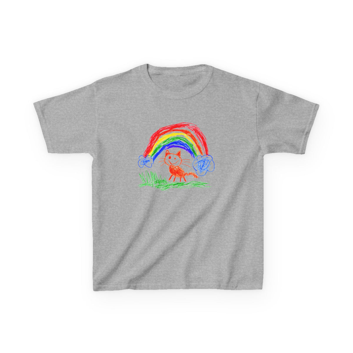 Custom Kid's Drawing T-Shirt (Kids) in Sport Grey