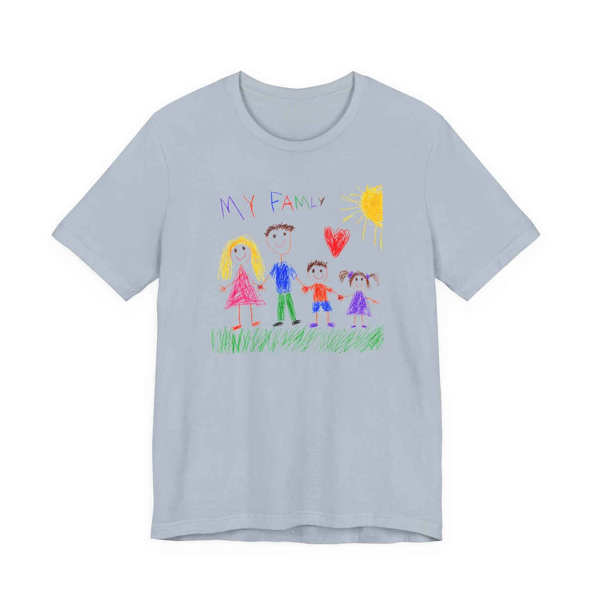 Custom Kid's Drawing T-Shirt (Adult) in Light Blue