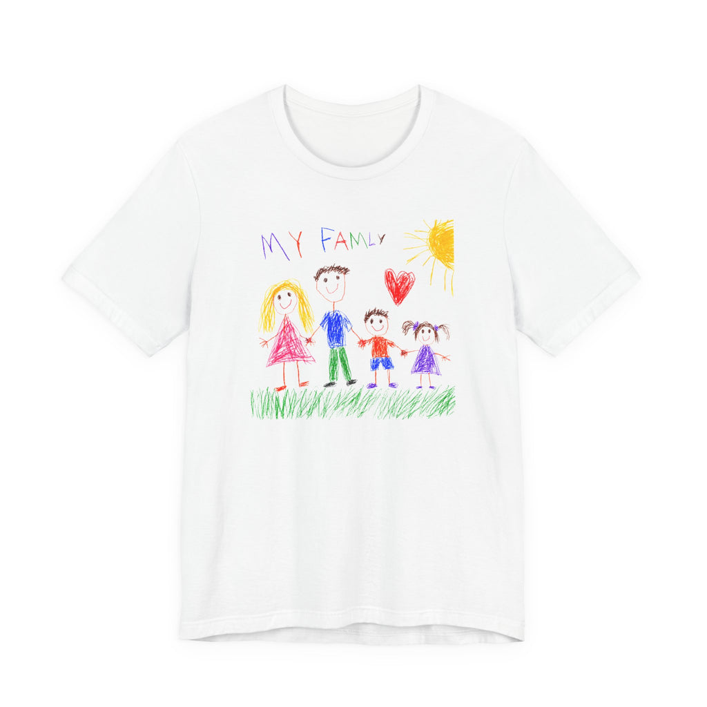 Custom Kid's Drawing T-Shirt (Adult) in White
