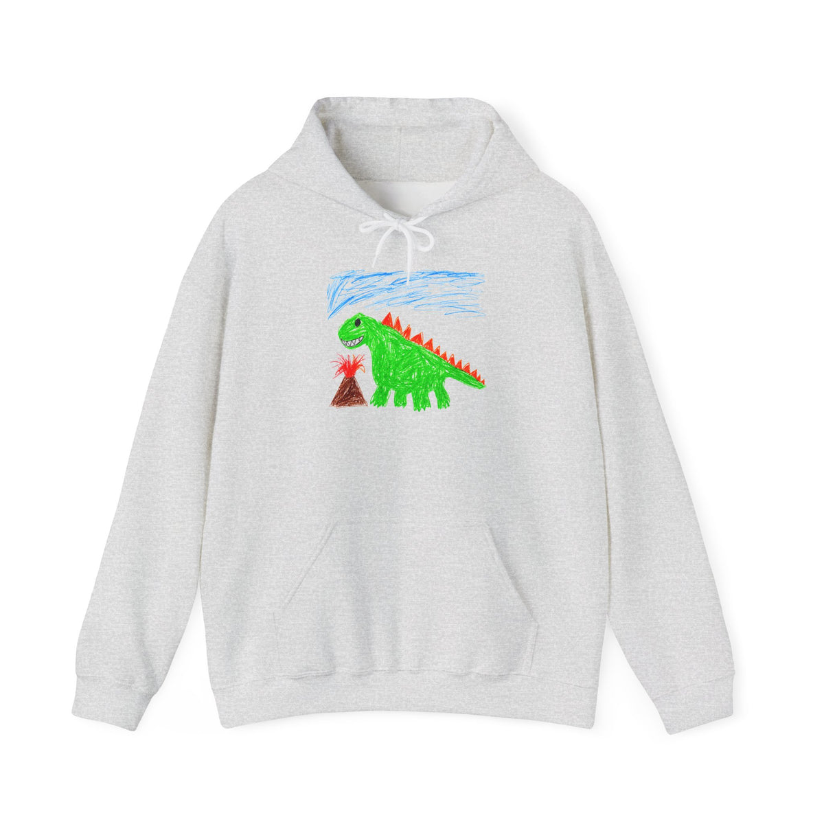 Custom Kid's Drawing Hoodie in Ash