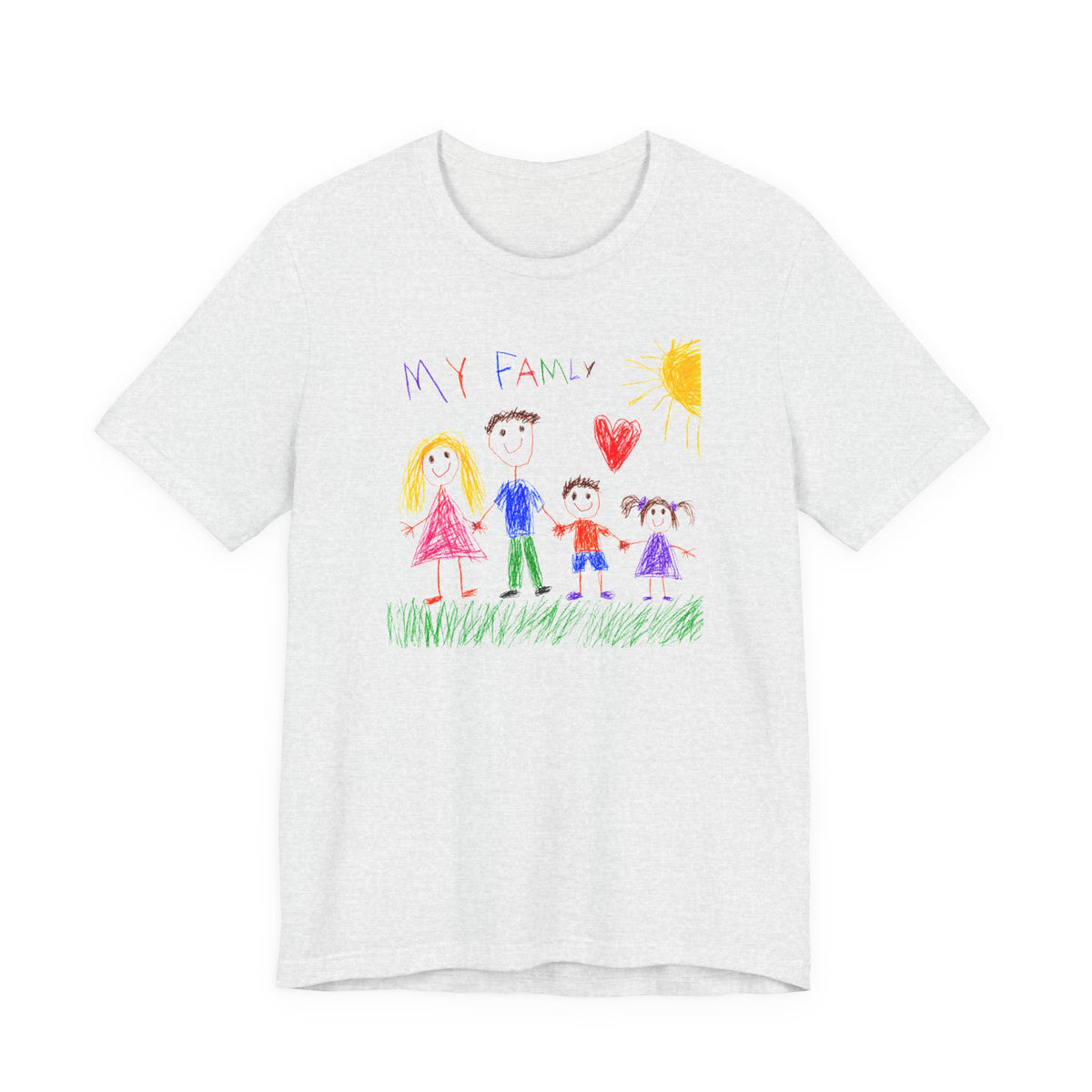 Custom Kid's Drawing T-Shirt (Adult) in Ash