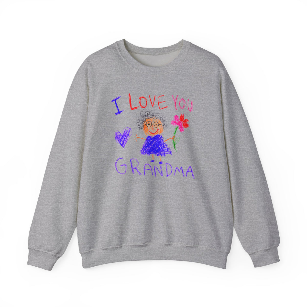Custom Kid's Drawing Sweatshirt in Sport Grey